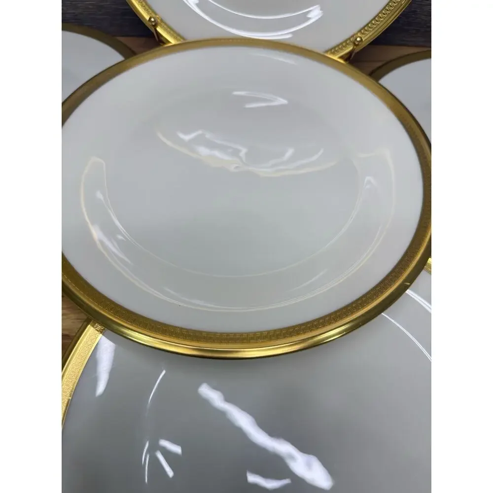 Lenox Aristocrat Gold Encrusted 10-5/8” Dinner Plates Set Of 5